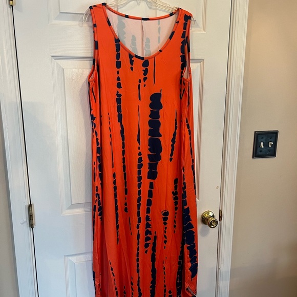 Women Plus Size Tie Dye Dress Loose/Relaxed Fit Vacation Beach Dress 14W 18W 20W - Picture 11 of 13